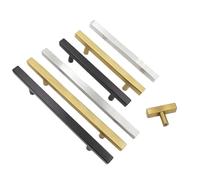 LFJQFQR Maniglie for armadi Argento nero oro Modern Square T Bar Diametro Cucina Bagno Armadio Cassettiera Maniglie e pomelli Hardware(Black-128mm)
