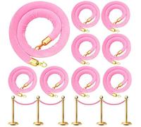 LFONDIGE 9 Pezzi di Corda di Sostegno in Velluto con Ganci Dorati, Corda di Controllo della Folla, Corda di barriera per Coda per Tappeto Rosso, Sala cinematografica, Matrimonio, Cinema, teatri, Gran