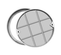 LFONDIGE Coperchio e Telaio per tombino incassati Invisibili, Camera di ispezione Rotonda in Acciaio Inossidabile, Diametro 400 mm, Ideale per Tutte Le superfici stradali Esterne, Design Durevole ed