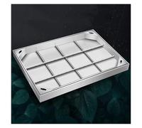 LFONDIGE Coperchio e Telaio per tombino Rettangolare in Acciaio Inossidabile, Coperchio di Ricambio per Fossa settica con pozzetto di ispezione Nascosto, per Patio, Garage, seminterrato (30x70 cm)