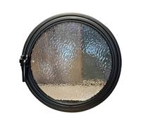 LFONDIGE Finestre Rotonde girevoli a 360°, Finestra a Forma di Luna in Vetro temperato Moderno, oblò Circolare con Apertura per la Ventilazione, Decorazione per Negozi di casa (40 cm/15,75 Pollici)