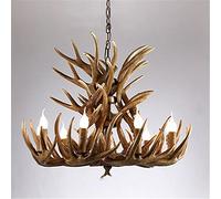 LFONDIGE Lampadario in Resina con Corna di Cervo, lampadario Moderno a LED con Corna di Cervo, lampadari E14, luci Vintage, Illuminazione di novità, Bianco