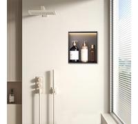 LFONDIGE Mensola per nicchia Doccia con Luce LED, nicchia per Bagno Umido, nicchia portaoggetti Impermeabile per ristrutturazione casa e Bagno.