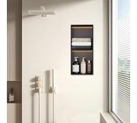 LFONDIGE Mensola per nicchia Doccia con Luce LED, nicchia per Bagno Umido, nicchia portaoggetti Impermeabile per ristrutturazione casa e Bagno.