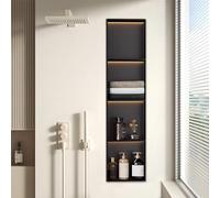 LFONDIGE Mensola per nicchia Doccia con Luce LED, nicchia per Bagno Umido, nicchia portaoggetti Impermeabile per ristrutturazione casa e Bagno.