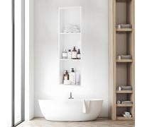 LFONDIGE Nicchia Doccia in Acciaio Inox Bianco - Mensola per Bagno, Contenitore Impermeabile - Facile Installazione per ristrutturazione casa e Bagno