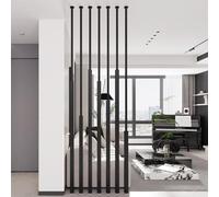 LFONDIGE Schermo divisorio per Ingresso, Colonna divisoria dal Pavimento al soffitto, divisori per stanze Moderni, schermi a doghe quadrate in Metallo, separatore Indipendente (8 Pezzi-B, 200 cm/79 p