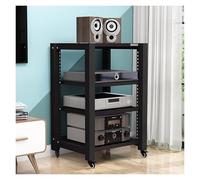 LFONDIGE Supporto Hi-Fi, mobili Hi-Fi, Rack e Supporti Hi-Fi, Rack e Supporti Hi-Fi, Sistema Rack per componenti Stereo con Ruote, Rack per apparecchiature Audio-Video con ripiano Regolabile in altez