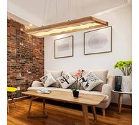 Lfoute Lampada A Sospensione in Legno Rustica Lampada LED 40W Dimmerabile Plafoniera Tavolo Da Pranzo Resina Regolabile Altezza Cucina Ufficio Caffe Sala Da Pranzo Lampadario Soggiorno Decorare 100cm