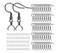 LfrXtra 100 PCS Earring Hooks Wire Buckle Fish Pendant Connectors Clip Clasps Earplugs for DIY Jewelry Making Crafts French Earring Ear Wire Ball for Jewelry Making