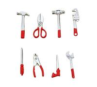 LfrXtra 8 Kit Attrezzi in Miniatura per La Visualizzazione della Scena della Casa delle Bambole Set Realistico Martello E Chiave Inglese Fai Finta Giocare con Giocattolo per I Bambini Set