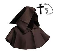 LfrXtra Cappello, cappello da strega per collana, set per Halloween, mantello religioso, cosplay, accessori per costumi