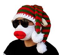 LfrXtra Cappello, cappello natalizio da Babbo Natale, cappello lavorato a maglia, divertente set di cappelli da clown, accessori per costume per adulti e bambini