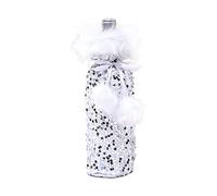 LfrXtra Corsetto in peluche con lustrini per bottiglie di vino, bottiglie di vino, bottiglie di vino, decorazioni natalizie per tavolo da pranzo, Argento