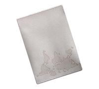 LfrXtra Custodia per passaporti con mappa del mondo personalizzata con set di fili per documentazione avventura globale, Bianco e grigio.