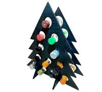 LfrXtra Espositore per bottiglie di vino con conto alla rovescia per festival, conto alla rovescia di Natale, espositore per vino, stabile in legno a forma di albero