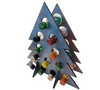 LfrXtra Espositore per bottiglie di vino con conto alla rovescia per festival, conto alla rovescia di Natale, espositore per vino, stabile in legno a forma di albero