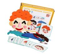 LfrXtra Gioco Apprendimento delle Emozioni in Feltro Morbido Puzzle con Facce per Bambini per Lo Sviluppo Cognitivo E Legame Familiare Set attività Adesivi Riutilizzabili