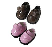 LfrXtra Set 2 Paia Calzature per Bambole Realistiche Scarpe in PU Esposizioni Case Giocattolo Compiti Creativi Costumi Calzature Giocattolo Delicate Bambini