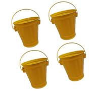 LfrXtra Set di 4 contenitori in metallo per matite in ferro, secchielli da giardino con manici, adatti per scrivania da ufficio e decorazione in aula, piccolo secchio in metallo per organizer da