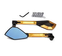 LFSKIUDS Specchietto Retrovisore Moto Specchietto Retrovisore in Alluminio CNC Specchietto Laterale Antiriflesso Blu per B&M&W F900R F900 R F 900R 2020 2019 2021 con A Retrovisore(Oro)