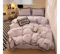 lFTEGUFKXS Biancheria da letto in pizzo natalizio, 220 x 240 cm, reversibile, in morbida microfibra con chiusura lampo (s3, 200 x 230 cm + 48 x 74 cm x 2)