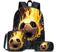 lFTEGUFKXS Set di zaino per la scuola di Halloween con teschio gotico, lupo, astuccio termico, per bambini, borsa da viaggio per studenti elementari, Schoolbag9, 44x28x13cm, casual