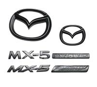 LFWCZS Ricambio Emblema Logo Anteriore Posteriore per Mazda MX-5 ND 2018-2023,Nero griglia radiatore Bagagliaio Stemma Adesivo Lettere in 3D Metallo Accessori Decorazione Modifica,Just Front Logo