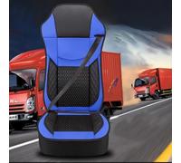 LFXLDS Coprisedili Camion per DAF LF CF XF XG XG+,Nero/Rosso/Marrone/Blu Protezione Sedili Maglia Pelle Guidatore Passeggero Anteriore Ergonomico Lombare Accessori Interno Camion,Version 1-Blue