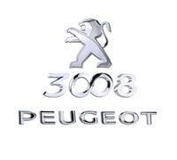 LFXLDS Emblema Kit Posteriore per Peugeot 3008 2013-2016,Argento Stemma 3D Logo Bagagliaio Adesivo Lettere Ricambio Tronco Metallo Cromo Accessori Decorativi Esterno Auto,Just Back Lion Emblem