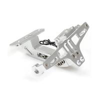 LFYEQZ Moto Supporto Targa Moto Posteriore Targa Telaio Staffa Supporto Supporto Indicatori di Direzione Luci per Y&AMAHA per MT07 per MT09 per MT10 per R1 (Silver)