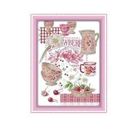 Lfynior Kit Per Ricamo Punto Croce Cucina 11CT Ricamo fai da te 40cmX50cm Prestampato Completo Stampati Schemi Ricamare per Decorazione da Parete di Casa