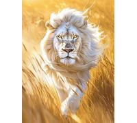 Lfynior Kit Punto Croce Prestampato per Bambini Leone 11CT Set Ricamo 40cmX50cm Prestampati Schemi per Principianti Stampati Schemi Ricamare