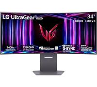 LG 34GS95QE 34-inch Ultragear OLED Curved Gaming Monitor WQHD 800R 240Hz 0.03ms DisplayHDR True Black 400 AMD FreeSync Premium Pro NVIDIA G-Sync HDMI 2.1 DisplayPort Tilt/Height/Swivel Stand Black