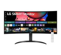 LG 34SR65QC Monitor Smart 34" 21:9 Curvo WQHD (3440x1440) HDR, webOS con app di streaming, Wi-Fi, LAN, Bluetooth, AirPlay, Screen Share, Speaker Stereo 14W, 2x HDMI, 2x USB, 100Hz, Telecomando, Nero