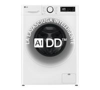 LG AI DD D2R3S08AIDD Lavasciuga Slim 8 / 5kg Serie R3 10%/E, Lavatrice e Asciugatrice Insieme, 1200 giri, Eco Hybrid, Allergy Care, Direct Drive, Motore Inverter Direct Drive, Bianca