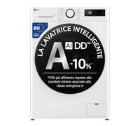 LG F4R3010NSWW Lavatrice 10kg AI DD, Classe A-10%, 1400 giri, Lavaggio a vapore