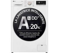 LG F4R7013TSWG Lavatrice 13kg AI DD, Classe A-20%, 1400 giri, TurboWash, Vapore