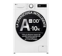 LG D2R5S09TSWW Lavasciuga slim 9/5kg AI DD, Classe E, 1200 giri, TurboWash 360, Vapore