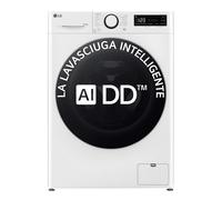 LG D4R5010TSWS Lavasciuga 10/6kg AI DD, Serie R5 Classe D, 1400 giri, TurboWash 360, Vapore, Eco Hybrid, Bianca