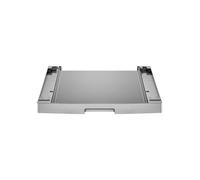 LG DSKSS.AESQKEU - Kit di giunzione per lavatrice e asciugatrice, installazione a torre con vassoio scorrevole, in acciaio inox, anti-impronte, compatibile con modelli LG 56/61 cm fondo, portata fino