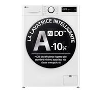 LG F4R5010TSWW Lavatrice 10kg AI DD, Classe A-10%, 1400 giri, TurboWash, Vapore