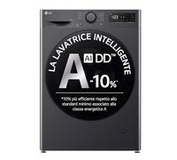 LG F4R5011TSMB Lavatrice 11kg AI DD, Classe A-10%, 1400 giri, TurboWash, Vapore