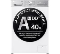 LG F4R9009TPWC Lavatrice 9kg AI DD, Classe A-40%, 1400 giri, TurboWash, Vapore