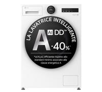 LG Lavatrice 11kg Next AI DD™ Serie X7 Classe A-40% 1400 giri, Easy Circle Control, Wi-Fi, AI Wash, Vapore, TurboWash White - F4X7011TWB Essence White (Glossy)