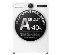 LG Lavatrice 11kg Next AI DD™ Serie X7 Classe A-40% 1400 giri, Easy Circle Control, Wi-Fi, AI Wash, Vapore, TurboWash White - F4X7011TWB Essence White (Glossy)