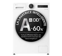 LG Lavatrice 9kg Next AI DD™ Serie X9 Classe A-60% 1400 giri, Easy Circle Control, Wi-Fi, AI Wash, Vapore antipiega White - F4X9009TWCE White