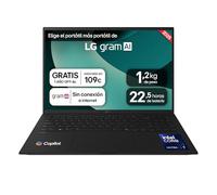 LG gram 16ZD90T.AX88B - Computer portatile da 16", Intel Core Ultra7 255H, 32 GB RAM, 1 TB SSD, display IPS antiriflesso (2560 x 1600), 1199 g, 22,5 ore di autonomia, Free OS, nero