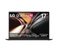 LG gram AI 17Z90U Notebook, Display 17" WQXGA (2560x1600), Intel Core Ultra 7, 16GB RAM, 1TB SSD, Ultraleggero solo 1.379g, Batteria 77Wh, Windows 11 Home, Copilot, Nero