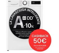 LG Lavasciuga 10/6kg AI DD Serie R5 Classe D / A-10% 1400 giri, TurboWash 360, Vapore, Allergy Care, Eco Hybrid Bianca - D4R5010TSWS Bianco
